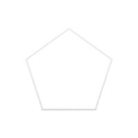 Pentagonal white glossy frame mathematical figure decorative 3d boundary element realistic vector