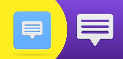 Simple speech bubble with text quick tips or social networks dialogue chat 3d icon button set vector