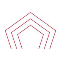 Red polygonal multilevel arch premium doorway geometric figure 3d element design realistic vector