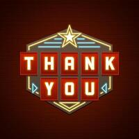 Retro Thank You Message Sign Design vector