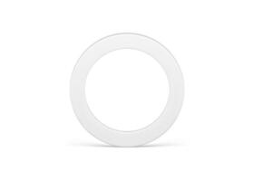Geometric wide white ring minimalist decorative 3d element premium basic foundation design vector