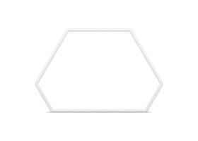 White angular hexagonal framework glossy geometric 3d element decorative design realistic vector