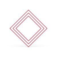 Red rhombus multilevel geometric frame angular construction base for presentation realistic vector