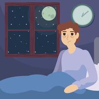 man who can't sleep vector