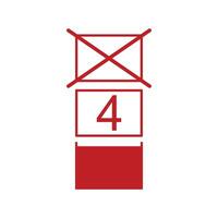 a hint of a pile of goods in a cardboard box. Maximum of 4 stacks, not recommended to exceed 4 stacks. Design element of a product instruction vector
