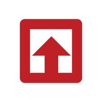 The up arrow symbolizes the upload symbol. The up arrow label indicates the top of a product. Design element of a product packaging instructions vector