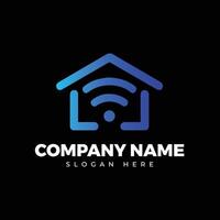 Home wifi logo template icon, symbol design for house net, smart home tech concept. vector