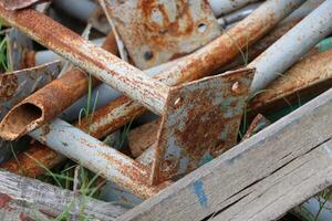 Old iron rusts after many years of use. photo
