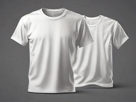 Illustration of White plain tee mockup photo