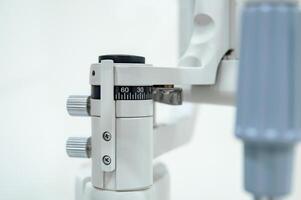Biomicroscope close-up, optical device, vision test photo