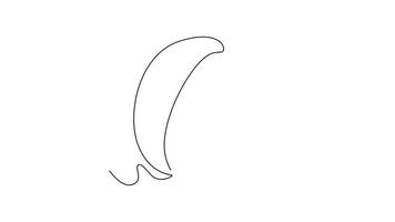 Self drawing animation of single line draw whole healthy freshness organic apricot for orchard logo identity. Fresh fruitage concept for fruit garden icon. Continuous line draw. Full length animated video