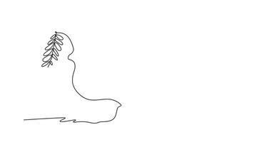 yo dibujo animación de soltero línea dibujar de todo y pelado sano orgánico Tamarindo para huerta logo identidad. Fresco frutaje concepto Fruta jardín icono. continuo línea dibujar. lleno longitud animado video