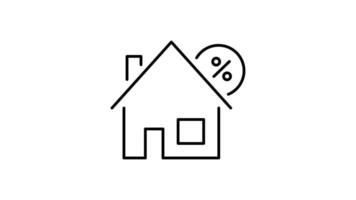 House Icon in Outline Style of nice animated for your videos, easy to use with Transparent Background video