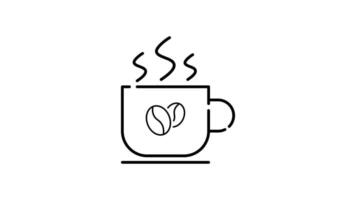 Coffee Icon in Outline Style of nice animated for your videos, easy to use with Transparent Background video
