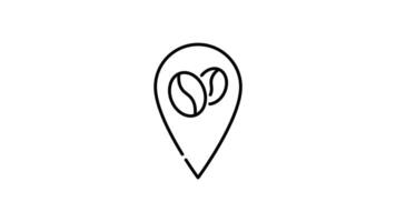 Coffee Icon in Outline Style of nice animated for your videos, easy to use with Transparent Background video