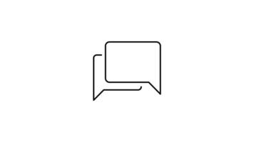 Chat Icon in Outline Style of nice animated for your videos, easy to use with Transparent Background video
