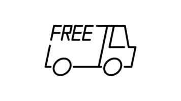 Delivery Truck Icon in Outline Style of nice animated for your videos, easy to use with Transparent Background video