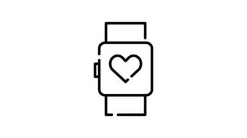 Smart Watch Icon in Outline Style of nice animated for your videos, easy to use with Transparent Background video