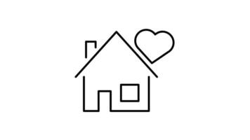 House Icon in Outline Style of nice animated for your videos, easy to use with Transparent Background. video