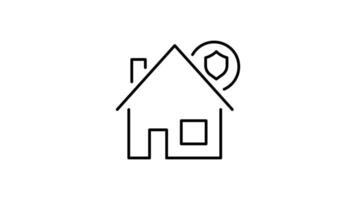 House Icon in Outline Style of nice animated for your videos, easy to use with Transparent Background video