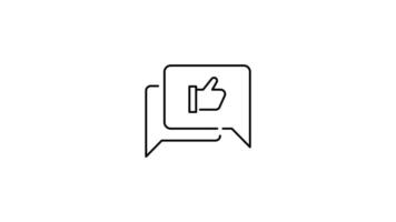 Chat Icon in Outline Style of nice animated for your videos, easy to use with Transparent Background video