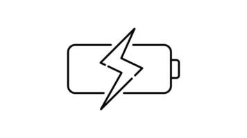 Battery Icon in Outline Style of nice animated for your videos, easy to use with Transparent Background video