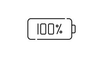 Battery Icon in Outline Style of nice animated for your videos, easy to use with Transparent Background video