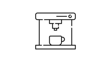 Coffee Icon in Outline Style of nice animated for your videos, easy to use with Transparent Background video