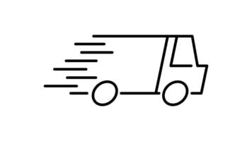 Delivery Truck Icon in Outline Style of nice animated for your videos, easy to use with Transparent Background video