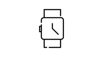 Smart Watch Icon in Outline Style of nice animated for your videos, easy to use with Transparent Background video