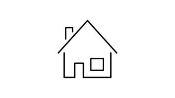 House Icon in Outline Style of nice animated for your videos, easy to use with Transparent Background. video