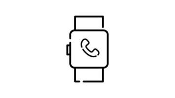Smart Watch Icon in Outline Style of nice animated for your videos, easy to use with Transparent Background video