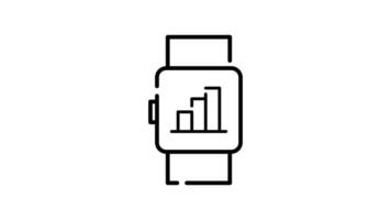 Smart Watch Icon in Outline Style of nice animated for your videos, easy to use with Transparent Background video