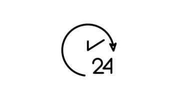 Clock Icon in Outline Style of nice animated for your videos, easy to use with Transparent Background. video