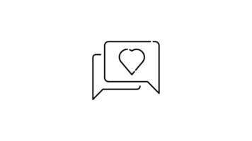 Chat Icon in Outline Style of nice animated for your videos, easy to use with Transparent Background video