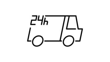 Delivery Truck Icon in Outline Style of nice animated for your videos, easy to use with Transparent Background video