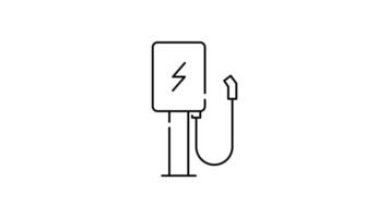 Charger Station Icon in Outline Style of nice animated for your videos, easy to use with Transparent Background video