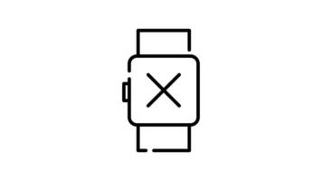 Smart Watch Icon in Outline Style of nice animated for your videos, easy to use with Transparent Background video