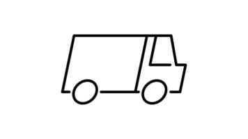 Delivery Truck Icon in Outline Style of nice animated for your videos, easy to use with Transparent Background video