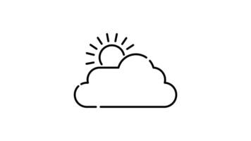 Weather Icon in Outline Style of nice animated for your videos, easy to use with Transparent Background video
