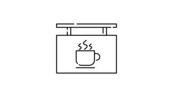 Coffee Icon in Outline Style of nice animated for your videos, easy to use with Transparent Background video