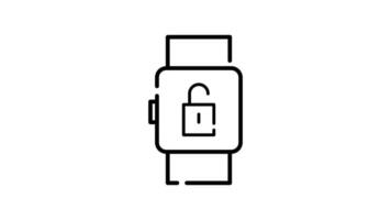 Smart Watch Icon in Outline Style of nice animated for your videos, easy to use with Transparent Background video