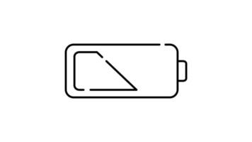 Battery Icon in Outline Style of nice animated for your videos, easy to use with Transparent Background video