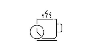Coffee Icon in Outline Style of nice animated for your videos, easy to use with Transparent Background video