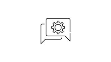 Chat Icon in Outline Style of nice animated for your videos, easy to use with Transparent Background video