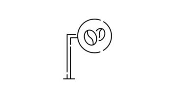 Coffee Icon in Outline Style of nice animated for your videos, easy to use with Transparent Background video
