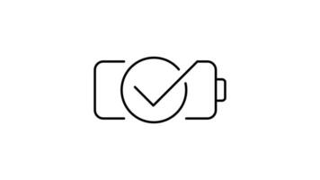 Battery Icon in Outline Style of nice animated for your videos, easy to use with Transparent Background video