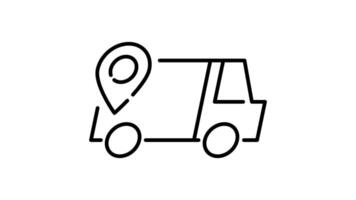 Delivery Truck Icon in Outline Style of nice animated for your videos, easy to use with Transparent Background video