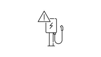 Charger Station Icon in Outline Style of nice animated for your videos, easy to use with Transparent Background video