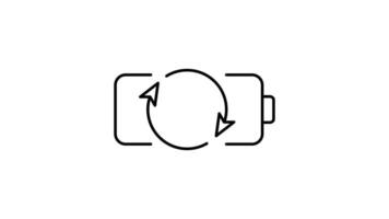 Battery Icon in Outline Style of nice animated for your videos, easy to use with Transparent Background video